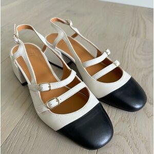 Sezane Paula Babies, US 7 women’s, cream and black.